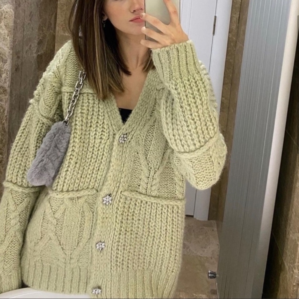 Zara knit oversized wool cardigan